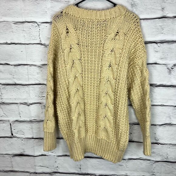 UNIF x Urban Outfitters Women's Chunky Knit Pullover Sweater Beige S - Picture 5 of 7